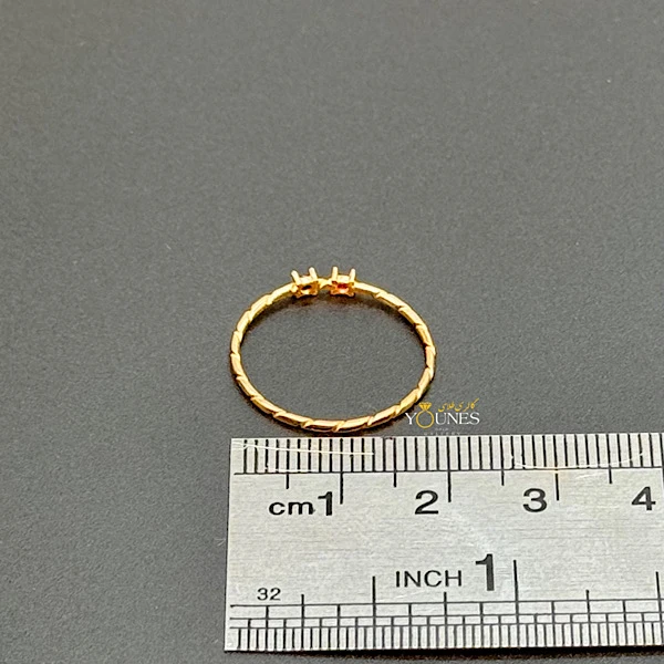 انگشتر مواج قرمز مشکی طلا